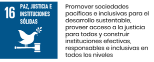 UN Sustainable Development goal number 16 con texto en español © Bureau Veritas
